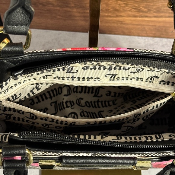 Juicy Couture | Word On The Street Rose Logo Print Satchel Bag Y2K - Picture 9 of 16